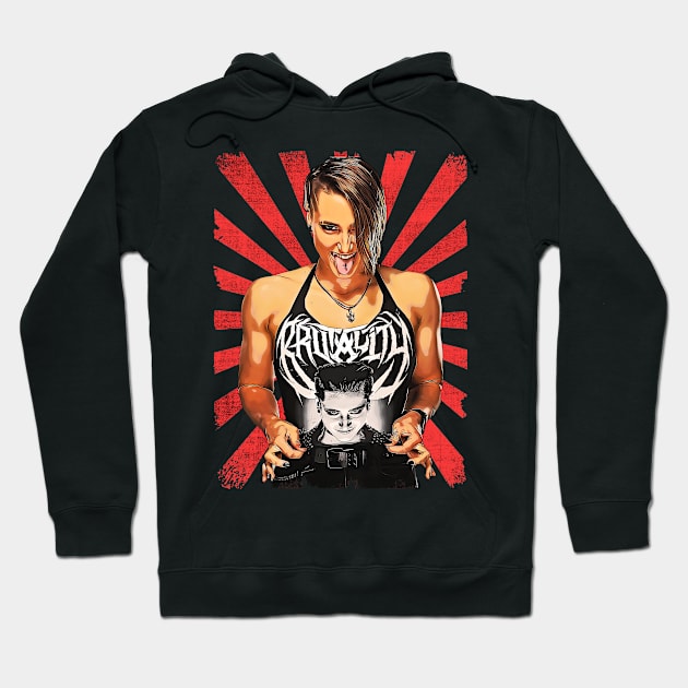 Rhea Ripley Wrestling Vintage Fan Art Hoodie by Sakonipopart